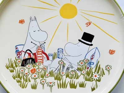 Lizenzierter Mumin Muminmamm & Muminpappa verstärktes Porzellan 8'' gelber Teller
