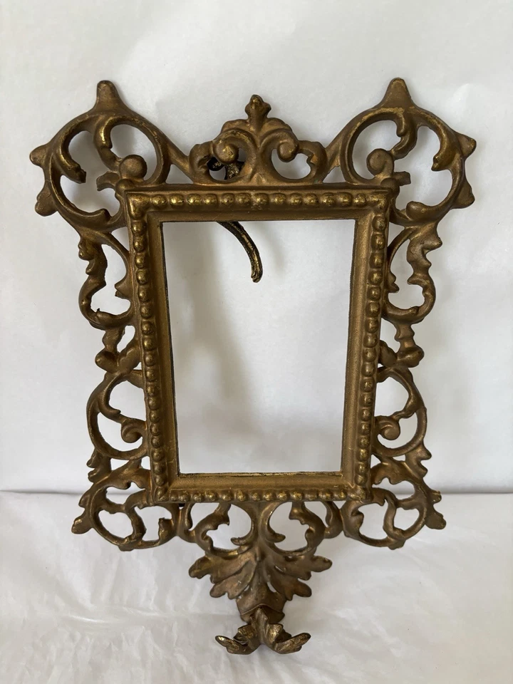 Antiguo marco de tocador de latón fundido NB&IW rococó barroco circa 1900 Foto 2 de 4