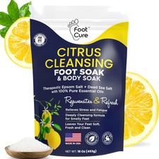 Citrus Detox Foot Soak - Essential Epsom Salts for Relaxation  Foot Care, 16 oz