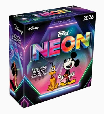Topps Disney Neon Trading Cards Mega Box English - OVP/Sealed