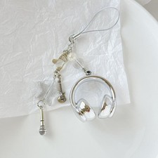 Ins Style Music Earphone Shape Keychain Mobile Phone Chain Charm Pendant Keyring