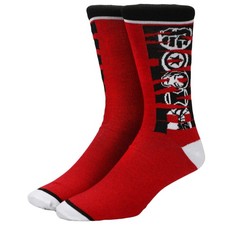 Marvel Comic Book Logo Superheroes Black Crew Socks