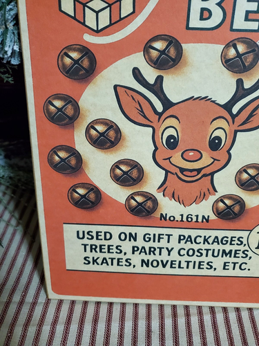 SÜSSESTES PRIMITIVES VINTAGE RETRO STIL WEIHNACHTEN RUDOLPH 10 CENT JINGLE BELLS SCHILD - Bild 5 von 9
