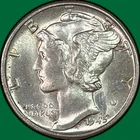 1945 Mercury Dime Brilliant Uncirculated BU Coin #40655