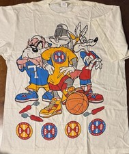 90s Bugs Bunny Basketball T Shirt Double Sided XL Looney Tunes