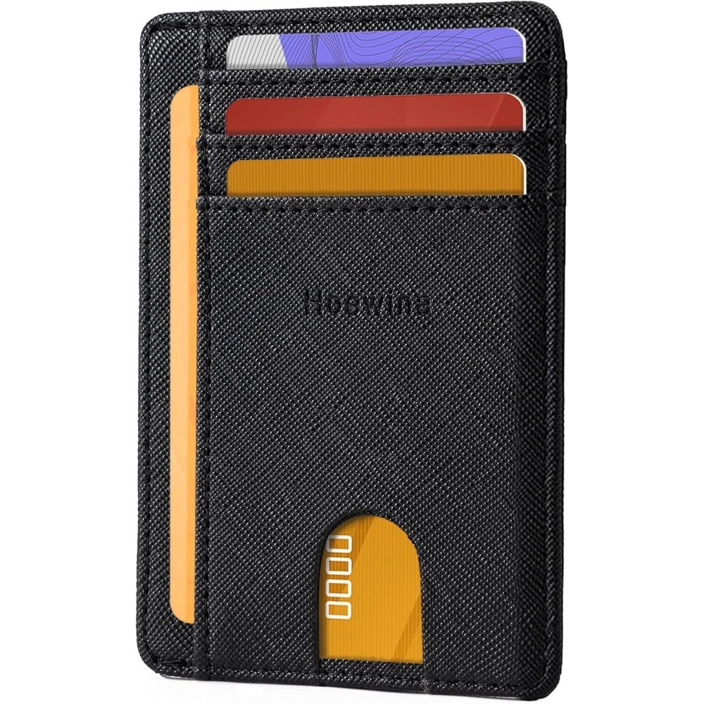 Slim Minimalist Front Pocket RFID Blocking Leather Wallet for Men and Women