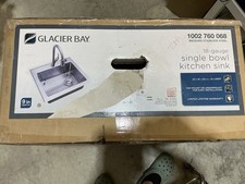 Glacier Bay 25  Single Bowl All-In-One Kitchen Sink - Brushed Stainless Steel