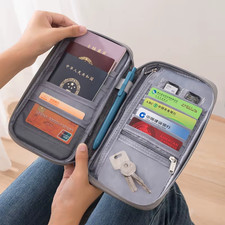 NEYYOS® - Custodia per passaporto, portapassassaporto, blocco RFID per 1-4 passaporti, portafoglio da viaggio per portadocumenti e carte per documenti di viaggio in pelle PU, passport portapassaporto