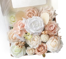 Artificial Flowers and Greenery Combo Set, Fake Flower for DIY Wedding Bridal...