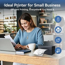 Thermal Label Printer Portable No Ink Required  300dpi  4×6 For Small Business