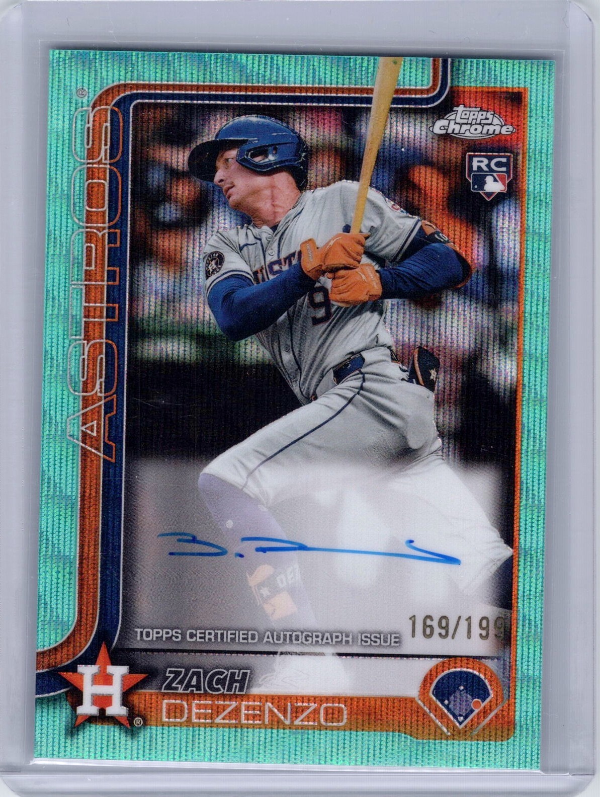 2025 Topps Chrome - Rookie Auto Zach Dezenzo #RA-ZD Aqua Wave Refractor /199 
