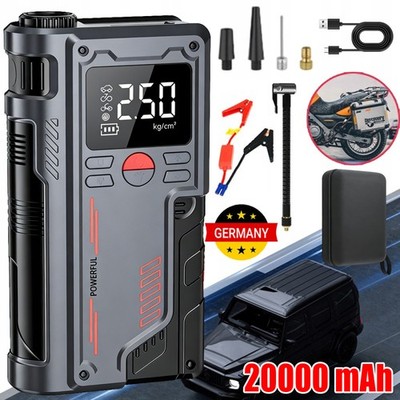 20000mAh Powerbank KFZ Starthilfe 1000A Ladegerät Booster Luftpumpe Kompressor