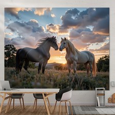 1 piece - A serene sunset scene of a horse gr...