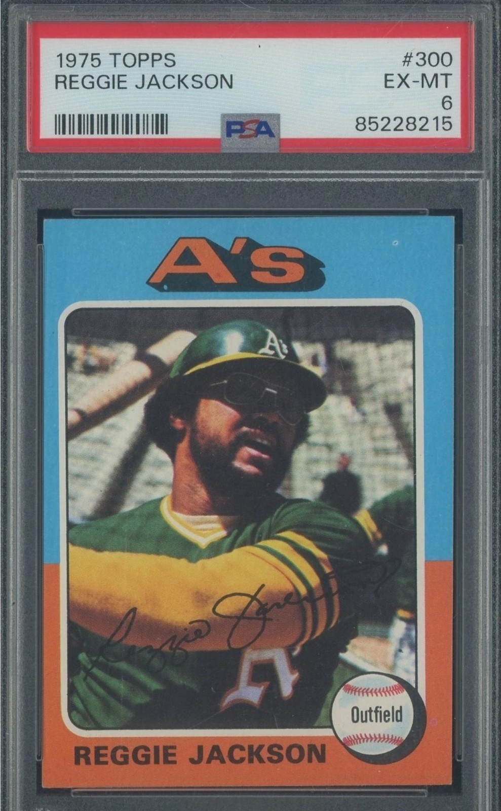 1975 Topps #300 Reggie Jackson Oakland A's HOF PSA 6 EX-MT