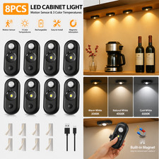 LED Motion Sensor Light Magnetic Under Cabinet Dimmable Rechargeable Puck Lights