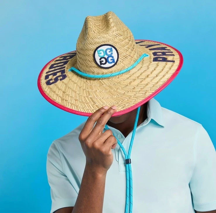 G/FORE Golf Straw Hat Limited Edition Pray For Birdies NEW Logo Men Women Tan