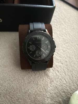 Calvin Klein Herren Armbanduhr CK26134 Quarz Edelstahl schwarz Silikonarmband
