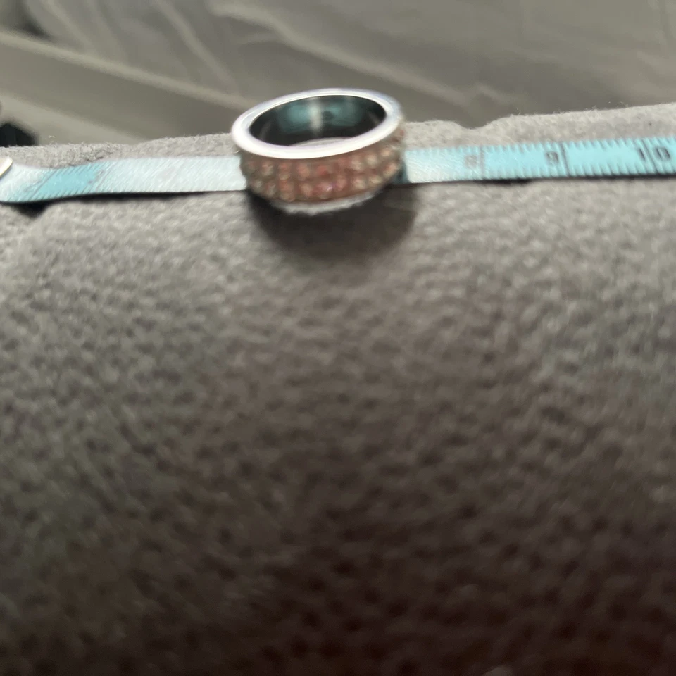 Edelstahl Ring mit Weissen Zirkonia Strass Steinen Gr 17 -20 - Bild 4 von 4