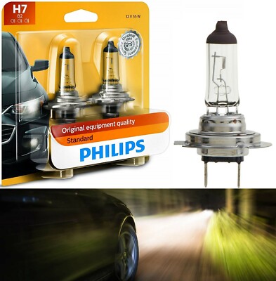 Philips Standard H7 55W Two Bulbs Head Light Low Beam Replace Lamp Stock Halogen