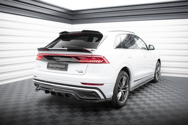 Mittlerer Diffusor Heck Ansatz Dtm Look FüR Audi Q8 S-Line Mk1 Schwarz Hochglanz-image