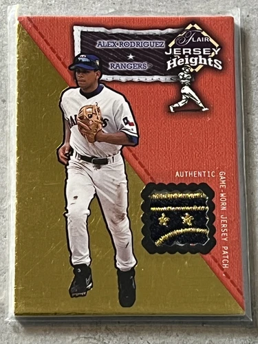 2002 Flair Alex Rodriguez SP Gold Foil Jersey Heights Game-Worn Patch /100