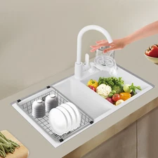 Double Bowl Commercial Sink Multifunctional Stainless Steel Sink For Kitchen