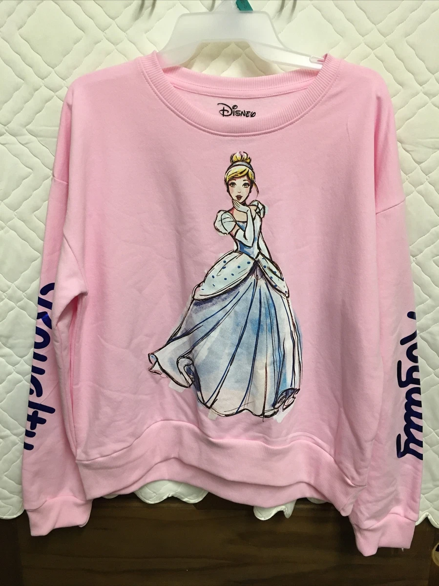 HTF Girls Size: XL 15-17 Sweater CINDERELLA Royalty Pink Blue Disney  Sweatshirt