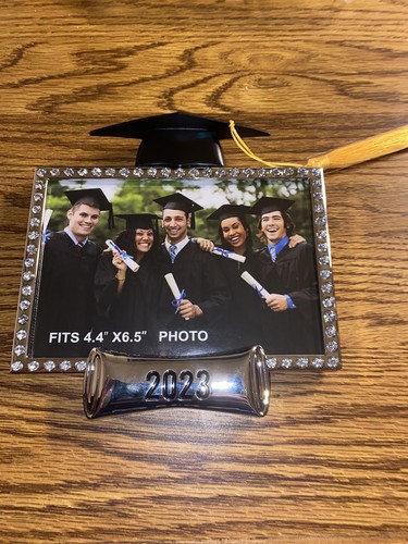 Graduation 4x6 Picture Frame Class of 2023 Keepsake Photo Frames Black Silver - Picture 3 of 6