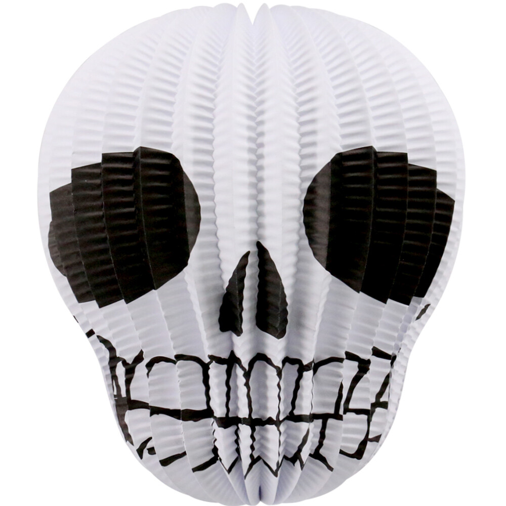 TtS Paper Skull White Hanging Lantern Light Lamp Halloween Party Home Decor UK