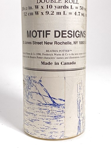 Beatrix Potter Peter Rabbit Pre Pasted Wallpaper Motif Design Vintage 1996 NOS - Picture 4 of 7