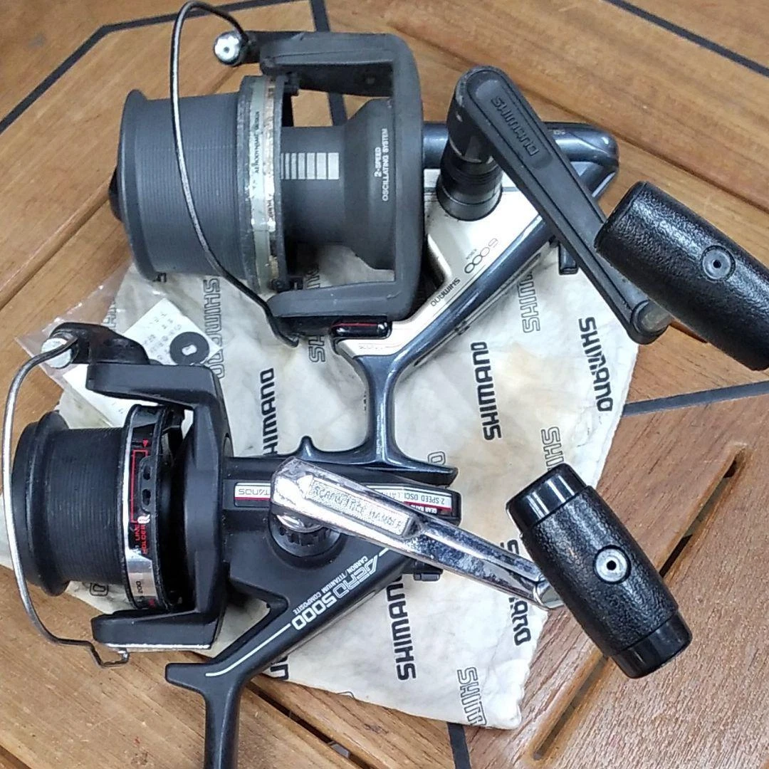 SHIMANO TITANOS AERO 5000 GT 6000 Lot of 2 Spinning Reel JP Handle