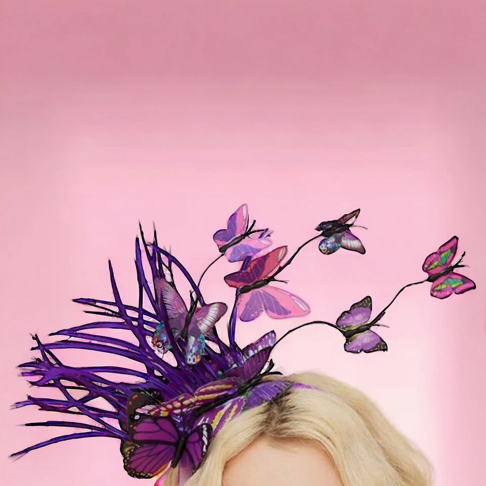 Butterfly Bliss Headband: Flaunt Your Wings This Mardi Gras! 🦋 Purple Headpiece - Image 3 of 4