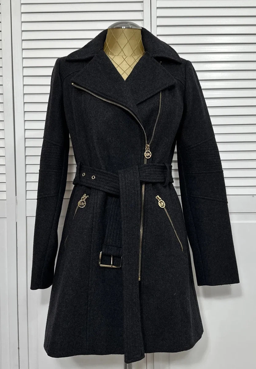 Michael michael kors cheap belted asymmetrical trench coat