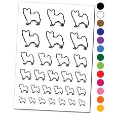 Papillon Continental Toy Spaniel Dog Outline Temporary Tattoo Set