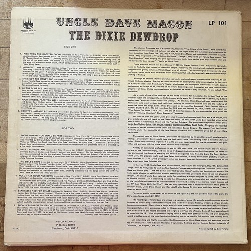 UNCLE DAVE MACON THE DIXIE DEW DROP Vetco Records - Picture 2 of 2