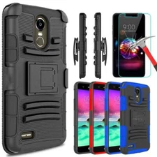 For LG Stylo 3 /4 Plus Armor Hard Case With Kickstand Belt Clip+Screen Protector