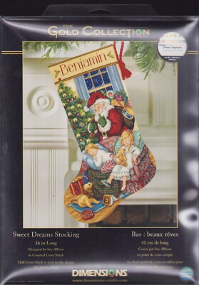 Cross stitch Kit Dimensions Gold Collection Santa Children Toy Stocking VINTAGE