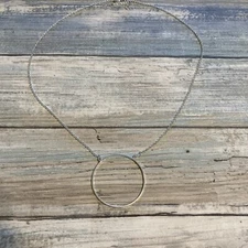 Lele Sadoughi Silver Circle Necklace