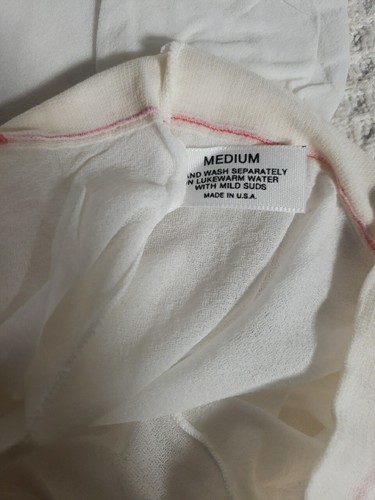 Vintage Flaunt Sheer Soft Maternity White Pantyhose Medium Cotton Crotch Nylon - Picture 5 of 7