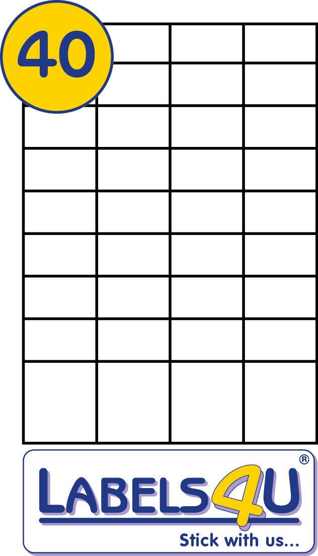 Labels4u A4 White Labels 50 Sheets of 40 Per Sheet 52.5 x 29.6mm  FBA