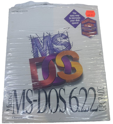 Microsoft MS-DOS 6.22 Upgrade 5.25'' Disks Complete in Box w/ Manual & Disks