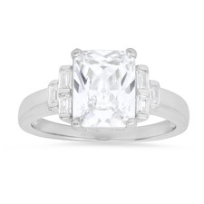 Emerald-cut CZ Ring - 925 Sterling Silver