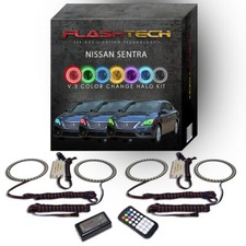 RGB Angel Eye LED Halo kit with RF Remote for 2013-2015 Nissan Sentra Headlights
