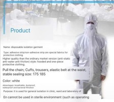 UK Dispatch Coverall Suit Protective Clothing SMS Fabric
