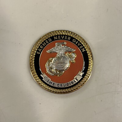 USMC ''The Crucible'' Earned Never Given Challenge Coin Edson Range Leadership