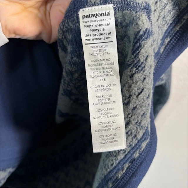 patagonia better sweater 1/4 zip aztec fish print sweater