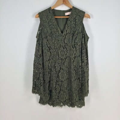 Keepsake the label womens dress size XS mini khaki green floral