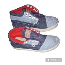 Toms Toddler Denim Red And Blue Slip On Shoe Size Y 12