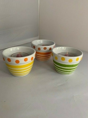 PartyLite Summerfest Ceramic Votive Holders P7689 NIB RARE! - Picture 3 of 7