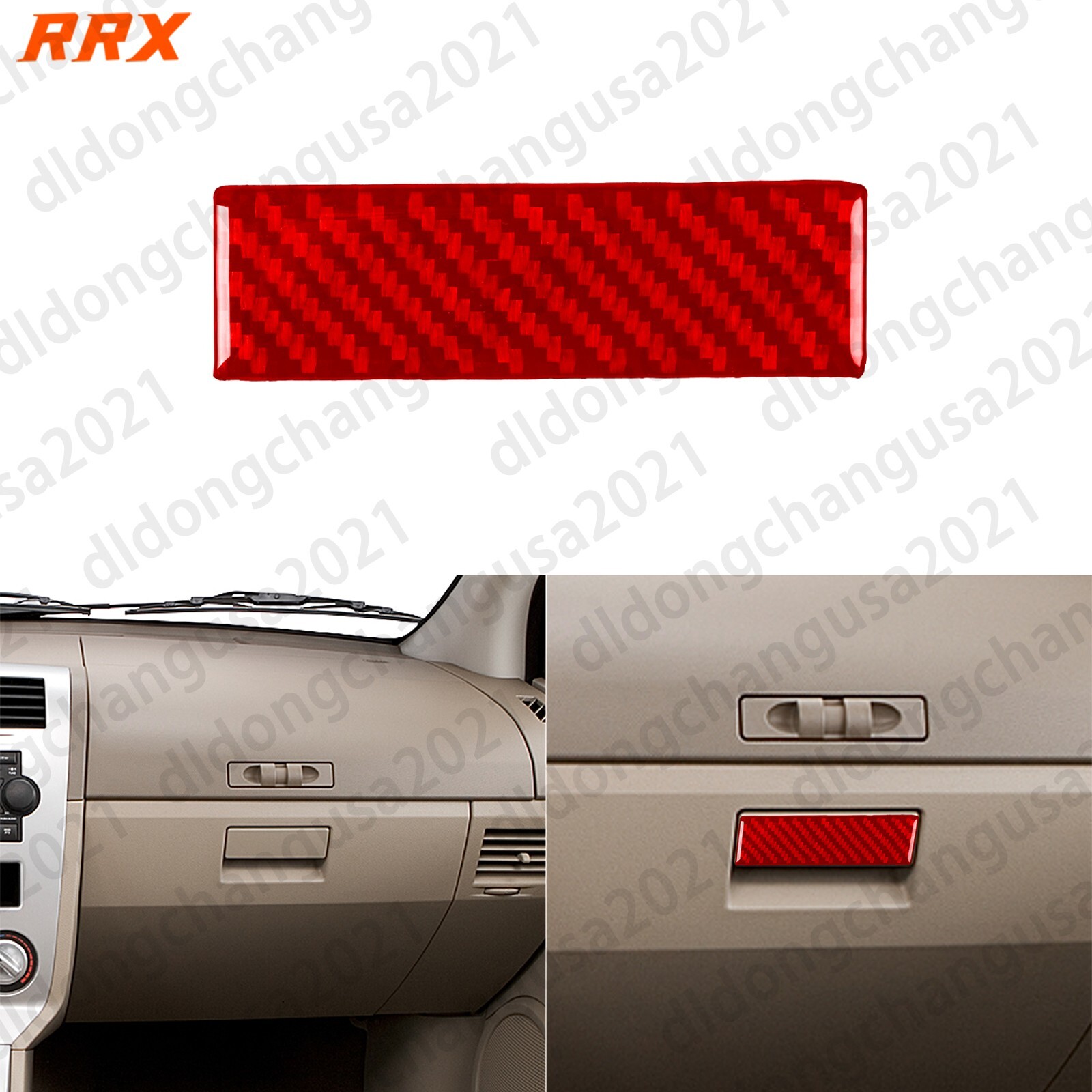 Red Carbon Fiber Co-pilot Glove Box Handle Cover Trim For Dodge Caliber 2007-12